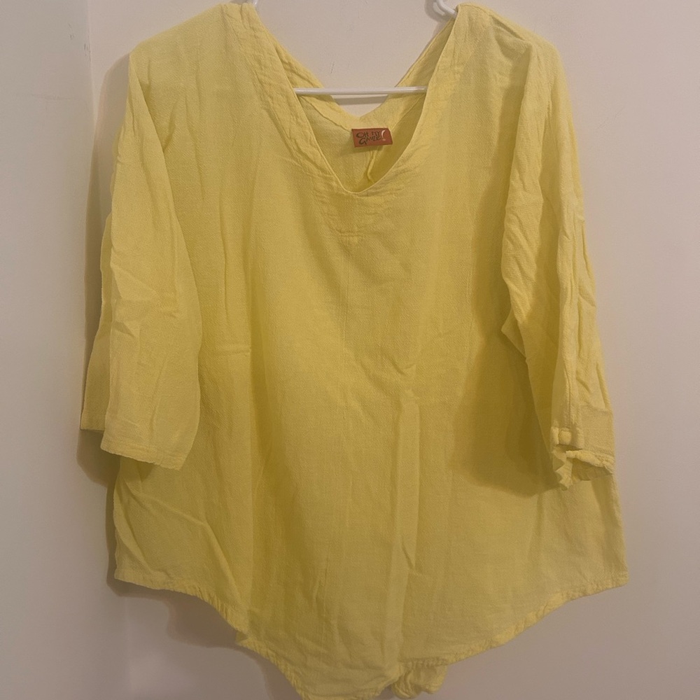 Oh My Gauze! Sunny Yellow V-Neck Tunic